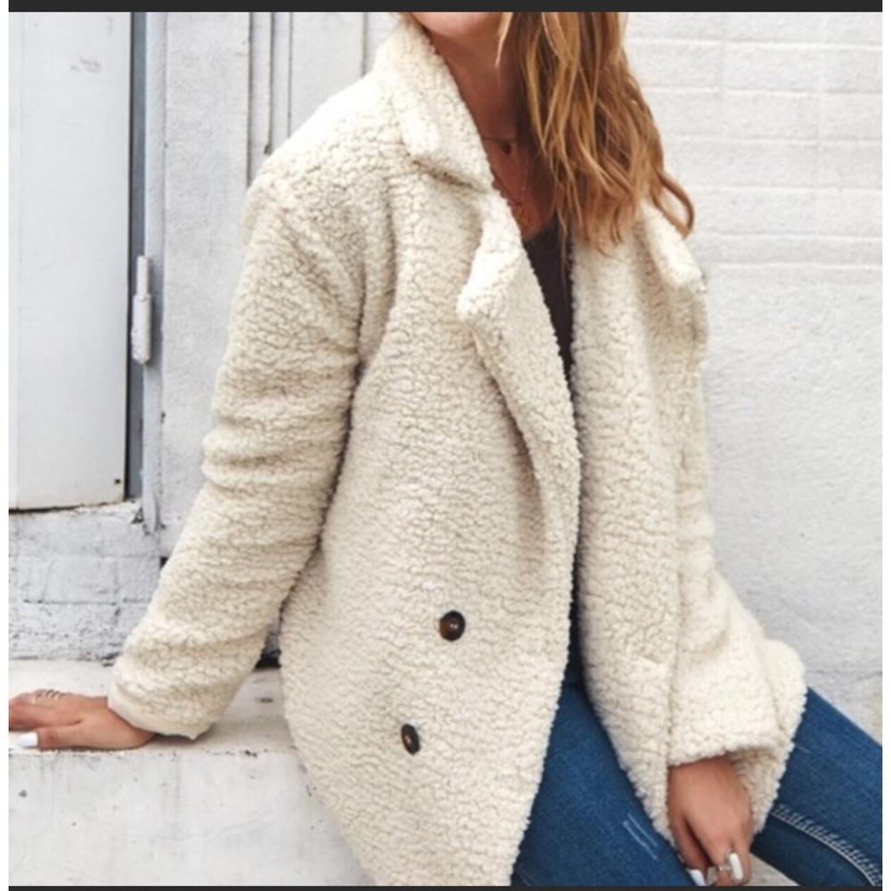 MOVING SALE-COZY-TEDDY BEAR PEA COAT STUNNING - Picture 4 of 4